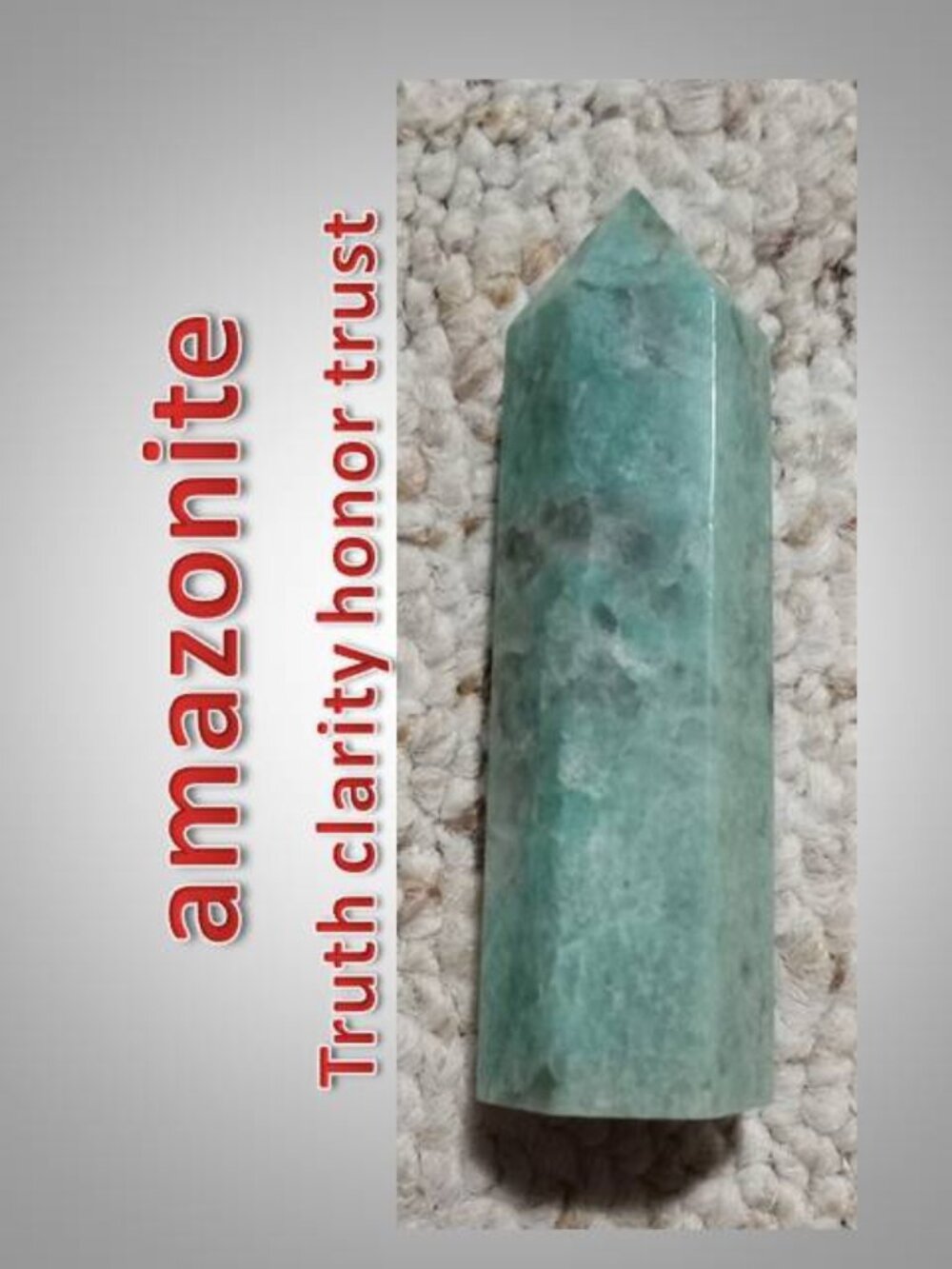 Amazonite with Smoky Quartz stone rock crystal Tower 01